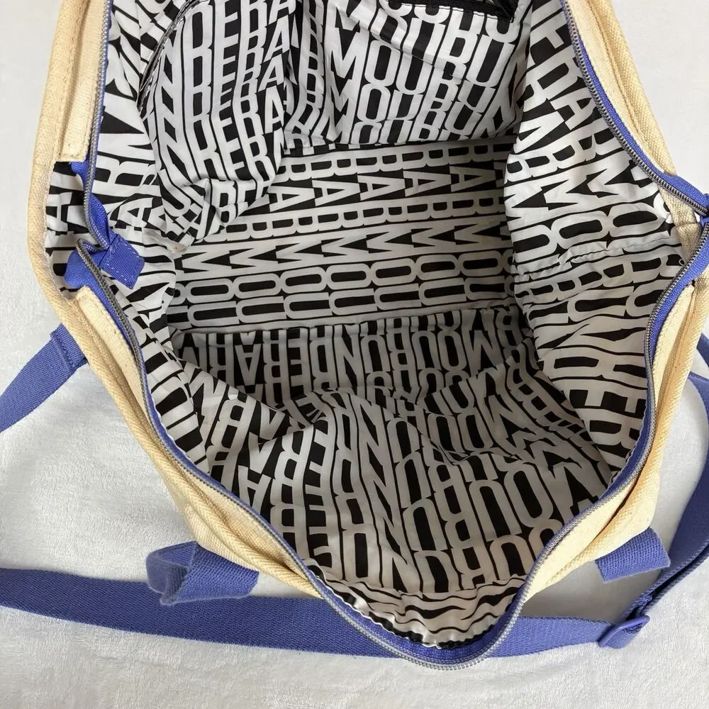 Under Armour Premier Tote Bag - Beige & Blue Canvas Gym Weekender Travel Sports